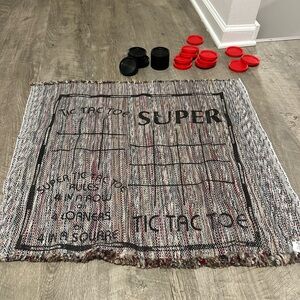 Tic Tac Toe & checkers Blanket with Game Pieces Cracker Barrel
